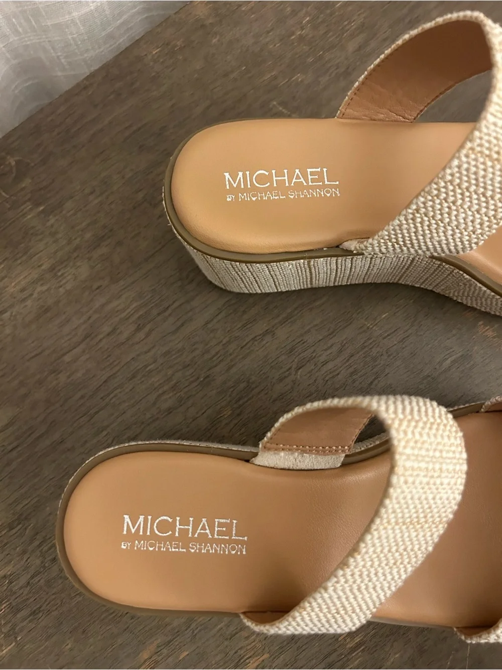 Michael by Michael Shannon Pierre Women's Wedge Single Strap Sandal Size 10